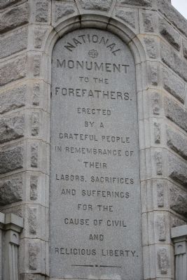 The National Monument to the Forefathers Marker image. Click for full size.