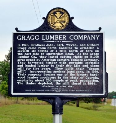 Side 1: Gragg Lumber Company Marker image. Click for full size.