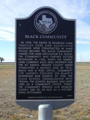 Black Community Marker image. Click for full size.