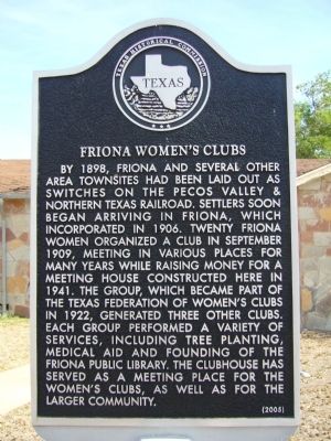 Friona Women's Clubs Marker image. Click for full size.