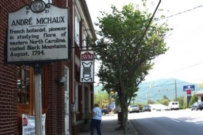 André Michaux Marker, westbound view along State Street. Click for full size. André Michaux Marker, westbound view along State Street image. Click for full size.