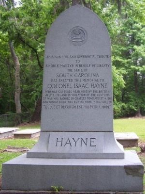 Colonel Issac Hayne Marker. Click for full size. Colonel Issac Hayne Marker image. Click for full size.
