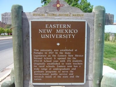 Eastern New Mexico University Marker. Click for full size. Eastern New Mexico University Marker image. Click for full size.