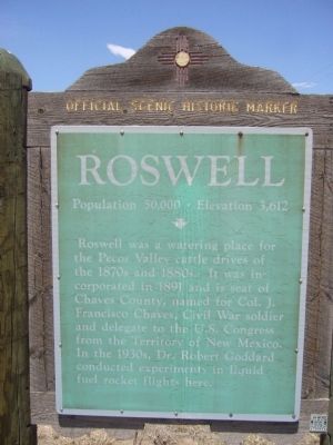 Roswell Marker - old version image. Click for full size.