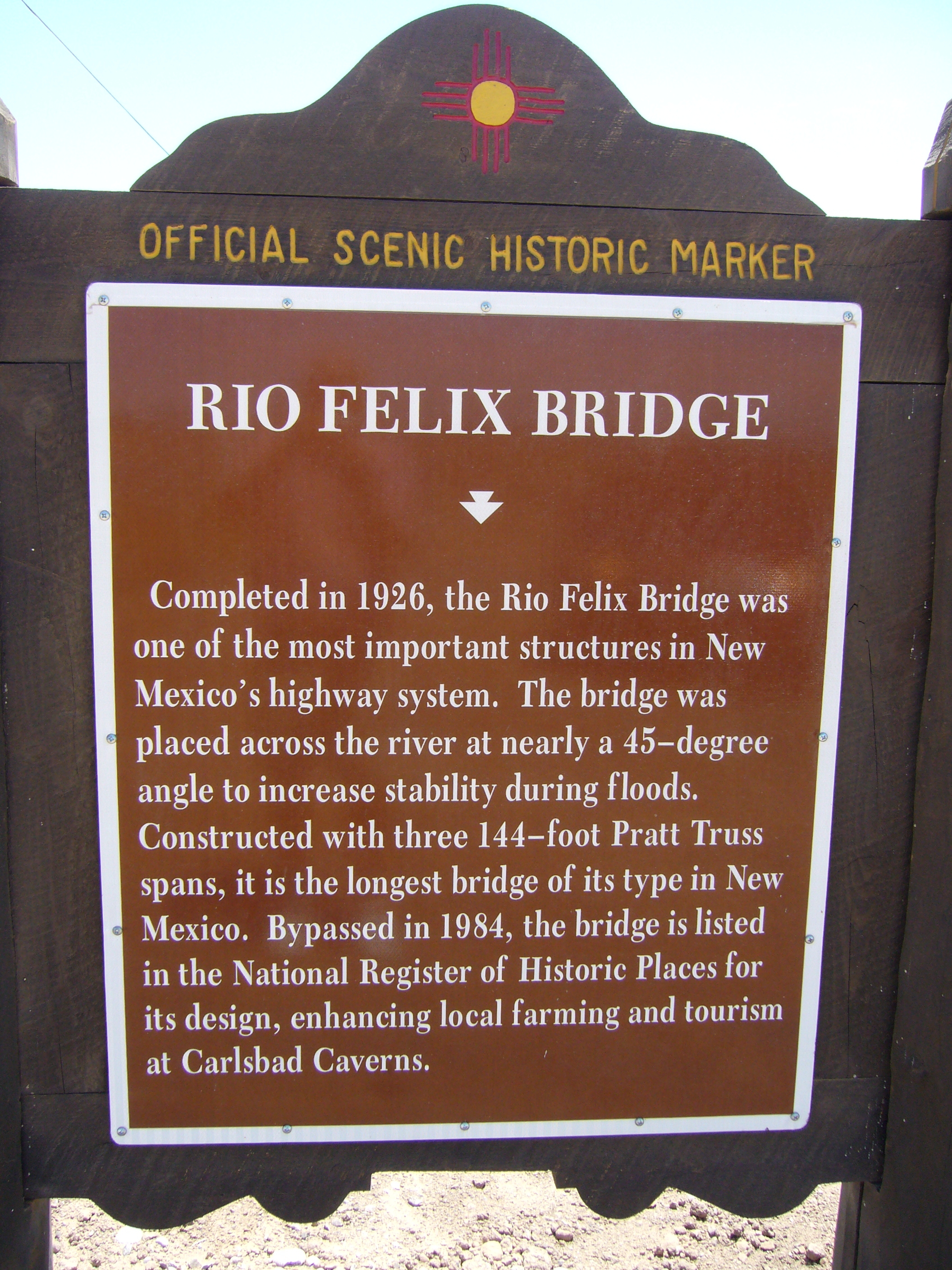 Rio Felix Bridge Marker