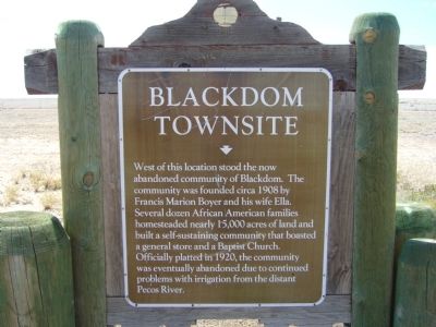 Blackdom Townsite Marker image. Click for full size.