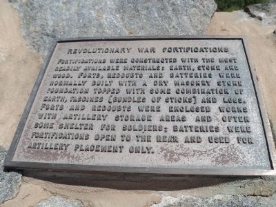 Revolutionary War Fortifications Marker. Click for full size. Revolutionary War Fortifications Marker image. Click for full size.