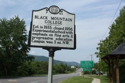 Black Mountain College Marker, seen eastbound W State Street image. Click for full size.