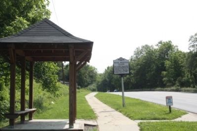 Black Mountain College Marker, looking west along W State Street (US 70) image. Click for full size.