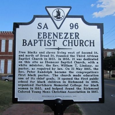 Ebenezer Baptist Church Marker. Click for full size. Ebenezer Baptist Church Marker image. Click for full size.