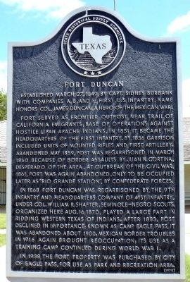 Fort Duncan Marker image. Click for full size.