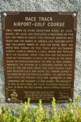 Race Track – Airport – Golf Course Marker image. Click for full size.