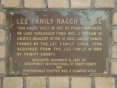 Lee Family Ranch House Marker. Click for full size. Lee Family Ranch House Marker image. Click for full size.