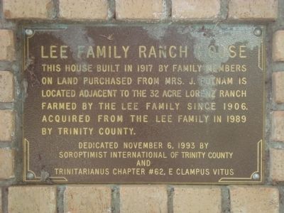 Lee Family Ranch House Marker image. Click for full size.