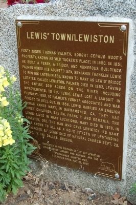 Lewis’ Town/Lewiston Marker image. Click for full size.