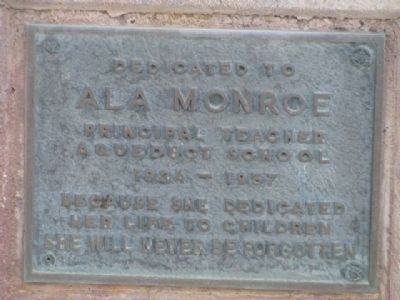Ala Monroe Dedication Plaque Located at the Old Monoroe High School image. Click for full size.