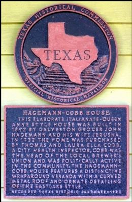 Hagemann-Cobb House Marker. Click for full size. Hagemann-Cobb House Marker image. Click for full size.