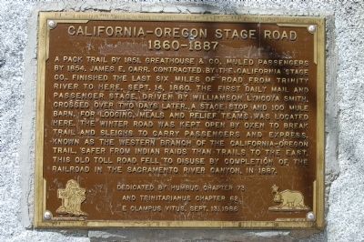 California – Oregon Stage Road Marker image. Click for full size.
