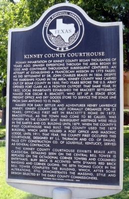 Kinney County Courthouse Marker image. Click for full size.
