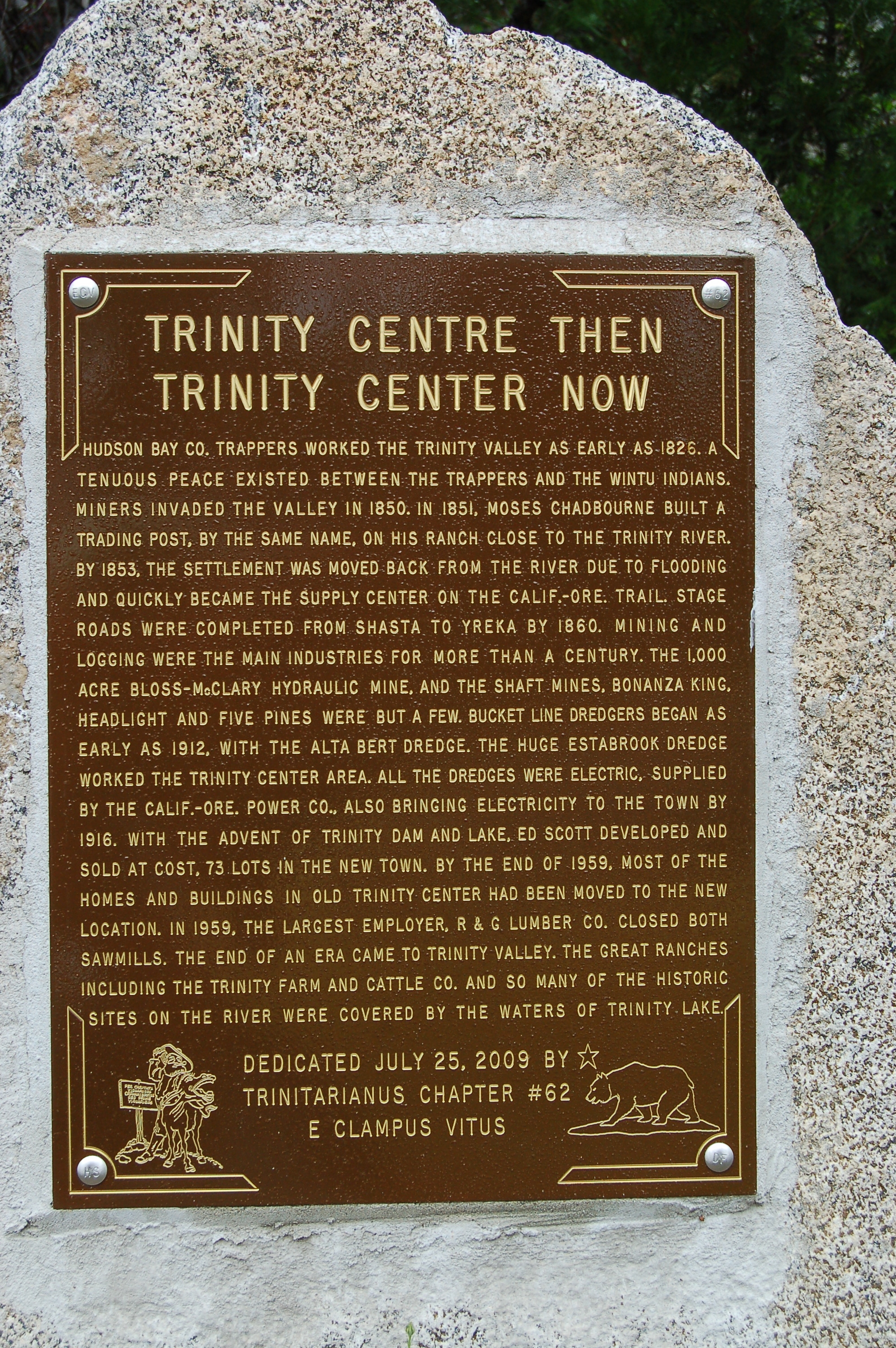 Trinity Center Then – Trinity Center Now. Marker