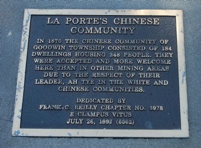 La Porte’s Chinese Community Marker image. Click for full size.