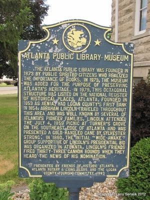 Atlanta Public Library-Museum Marker image. Click for full size.