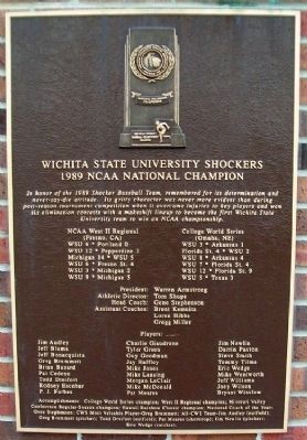 WSU Shockers 1989 NCAA National Champion Marker image. Click for full size.