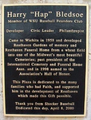 Harry "Hap" Bledsoe Marker image. Click for full size.