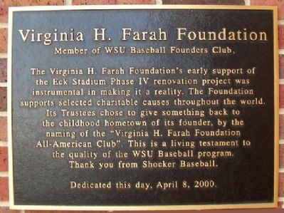 Virginia H. Farah Foundation Marker image. Click for full size.