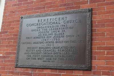Beneficent Congregational Church Marker image. Click for full size.