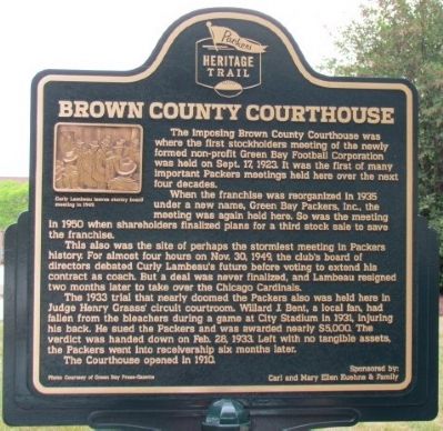 Brown County Courthouse Marker. Click for full size. Brown County Courthouse Marker image. Click for full size.