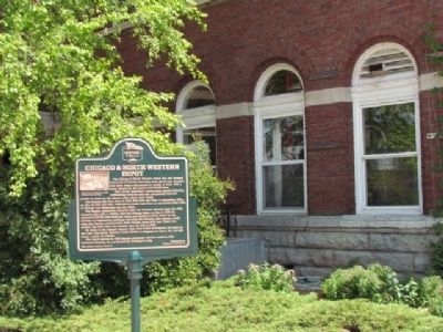 Chicago & North Western Depot and Marker. Click for full size. Chicago & North Western Depot and Marker image. Click for full size.