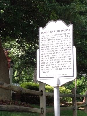 Mary Carlin House Marker. Click for full size. Mary Carlin House Marker image. Click for full size.