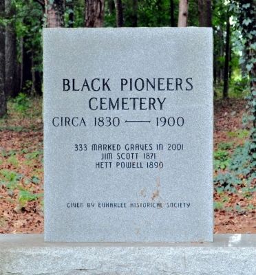 Black Pioneers Cemetery Marker. Click for full size. Black Pioneers Cemetery Marker image. Click for full size.