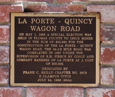 La Porte – Quincy Wagon Road Marker image. Click for full size.