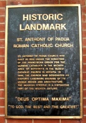 St. Anthony of Padua Roman Catholic Church Marker. Click for full size. St. Anthony of Padua Roman Catholic Church Marker image. Click for full size.