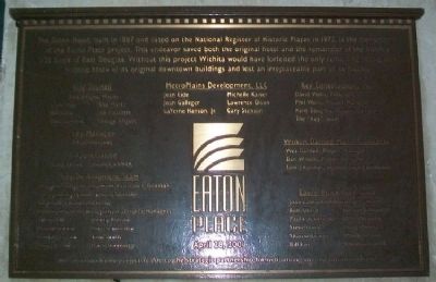 The Eaton Hotel / Eaton Place Marker image. Click for full size.