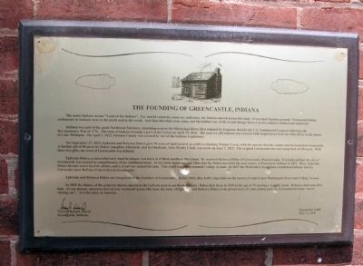 The Founding of Greencastle, Indiana Marker. Click for full size. The Founding of Greencastle, Indiana Marker image. Click for full size.
