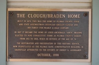 The Clough/Braden Home Marker. Click for full size. The Clough/Braden Home Marker image. Click for full size.