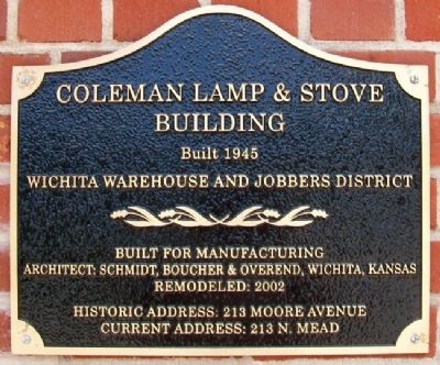 Coleman Lamp & Stove Building Marker image. Click for full size.