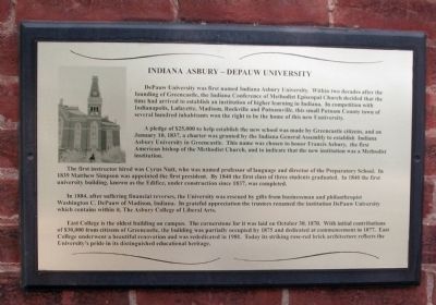 Indiana Asbury - - DePauw University Marker image. Click for full size.