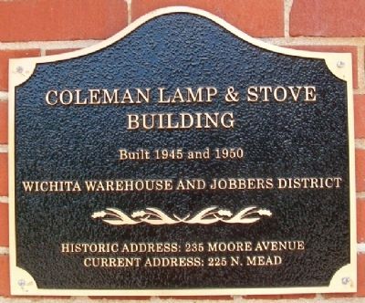 Coleman Lamp & Stove Building Marker. Click for full size. Coleman Lamp & Stove Building Marker image. Click for full size.