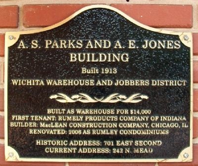 A. S. Parks and A. E. Jones Bldg Marker image. Click for full size.