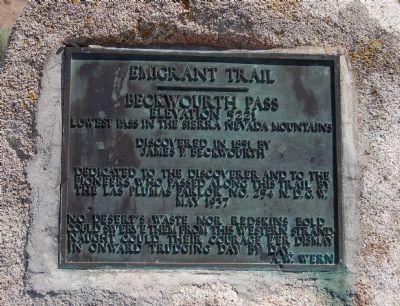 Beckwourth Pass Marker image. Click for full size.