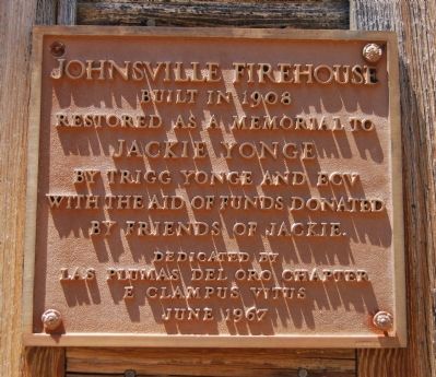 Johnsville Firehouse Marker. Click for full size. Johnsville Firehouse Marker image. Click for full size.
