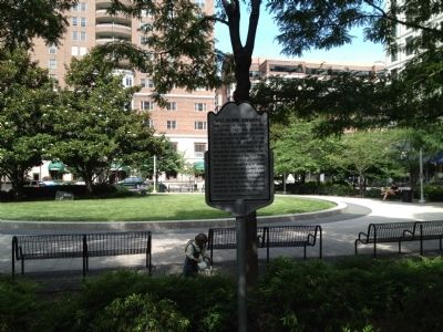 Welburn Square behind marker. Click for full size. Welburn Square behind marker image. Click for full size.
