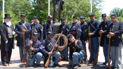 USCT Re-enactors at the United States Colored Troops Civil War Memorial dedication image. Click for full size.