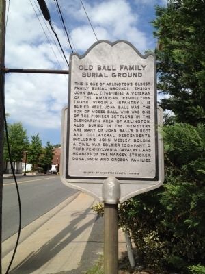 Old Ball Family Burial Ground Marker. Click for full size. Old Ball Family Burial Ground Marker image. Click for full size.
