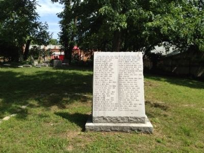 Modern Monument With Names Of People Buried In Cemetery. Click for full size. Modern Monument With Names Of People Buried In Cemetery image. Click for full size.