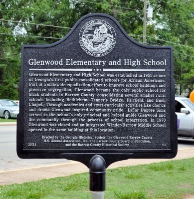 Glenwood Elementary and High School Marker image. Click for full size.